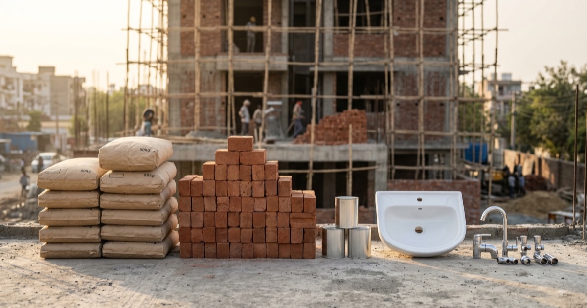 Cement, bricks, paints, sanitaryware and fittings delivered in Ghaziabad by TotalGhar